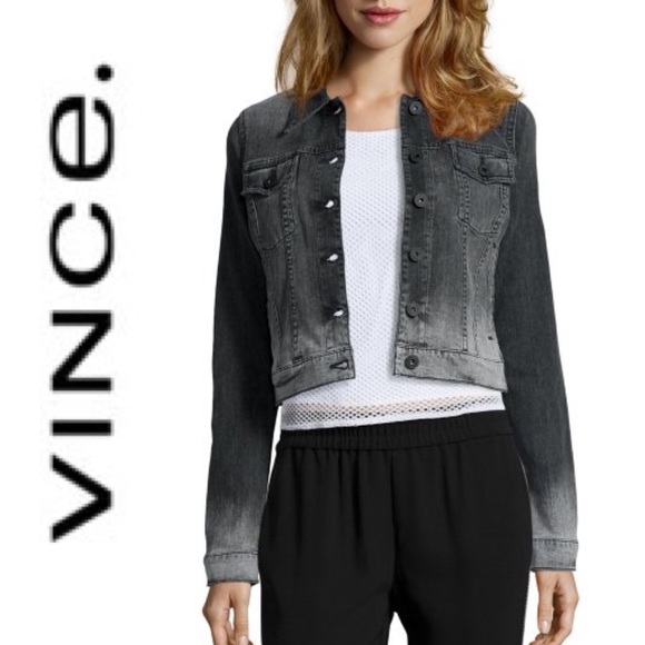 vince cropped denim jacket